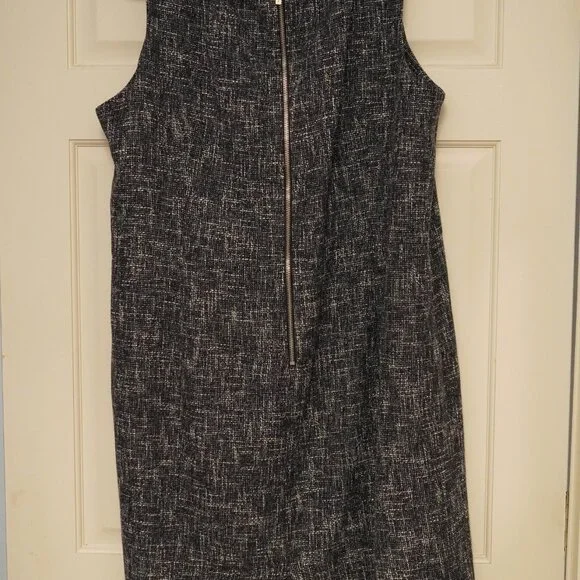 Michael Kors Sleeveless Tweed Sheath Dress Size 20W Navy White Professional - Picture 2 of 4